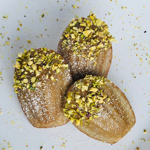 Matcha, Lime & Pistachio Madeleines