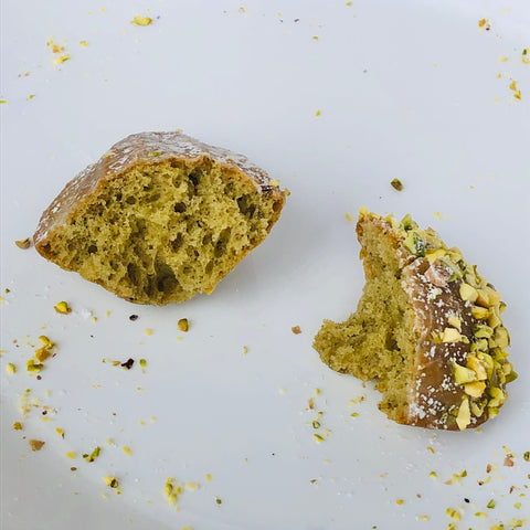 Matcha, Lime & Pistachio Madeleines