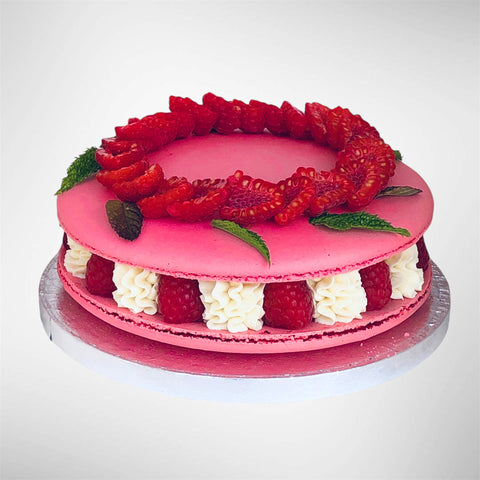 Lychee, Rose & Raspberry Macaron Cake